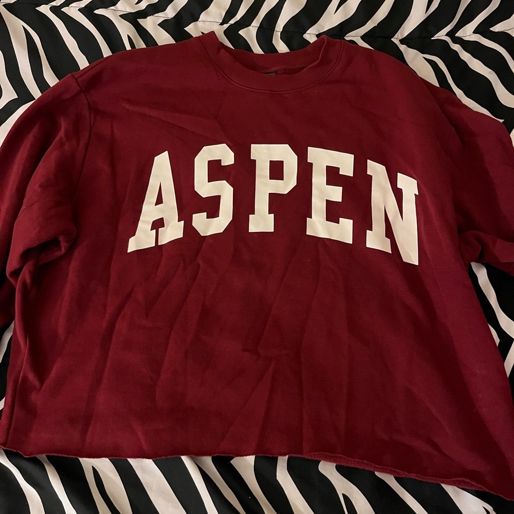 Brand New Aspen Colorado Maroon/ Red Cropped Crewneck Size M/L